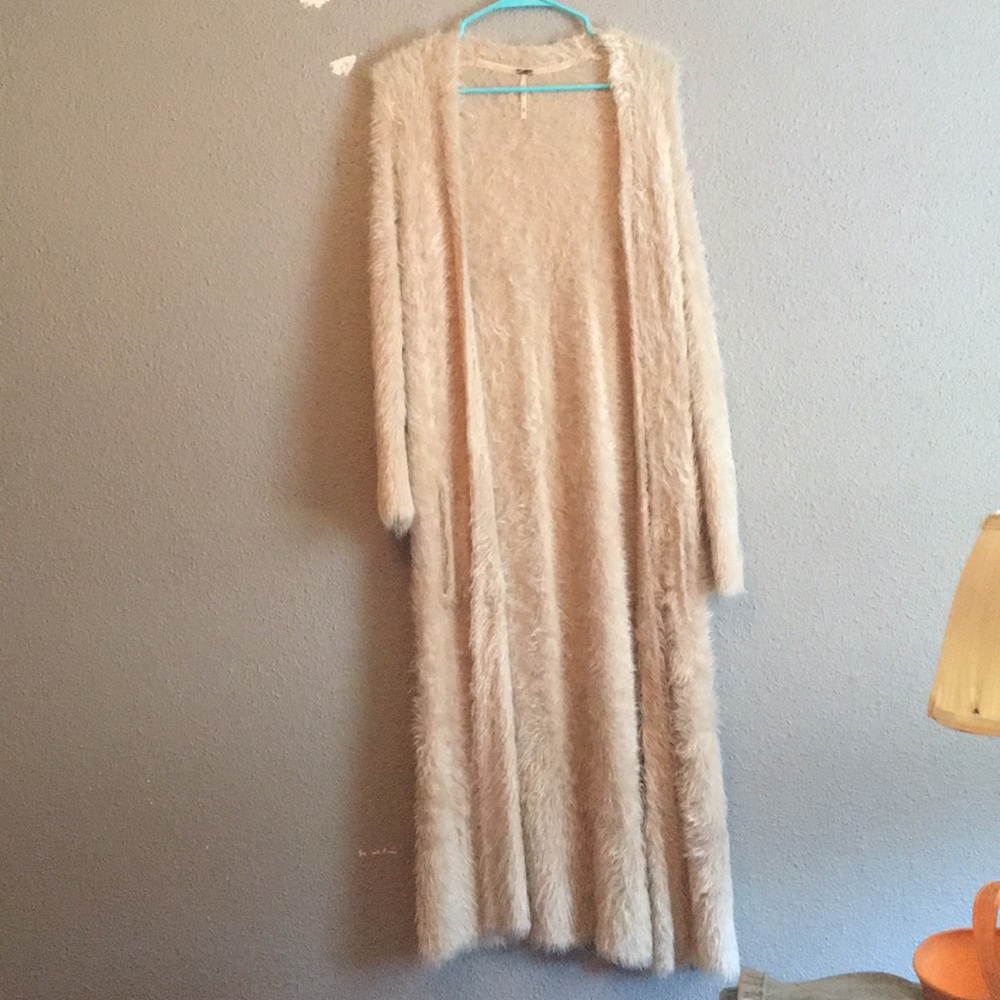 Super soft fuzzy beige free people cardigan